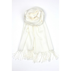 large soft silky ivory pashmina shawl warp scarf