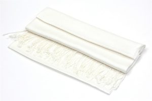 large soft silky ivory pashmina shawl warp scarf