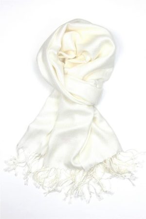 large soft silky ivory pashmina shawl warp scarf