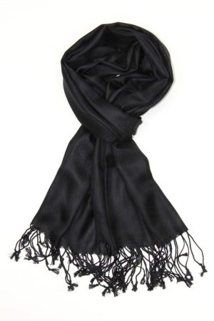 large soft silky black pashmina shawl warp scarf