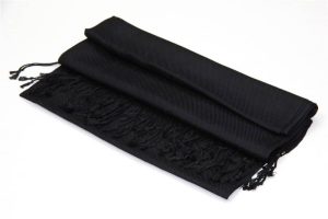 large soft silky black pashmina shawl warp scarf