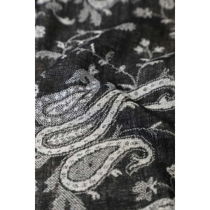 fabric with paisley vine floral pattern and textile texture background