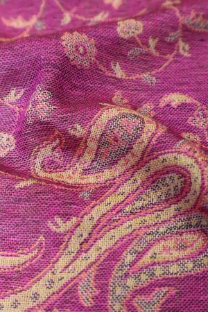 fabric with paisley vine floral pattern and textile texture background