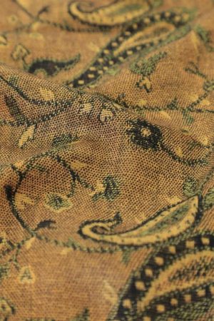 fabric with paisley vine floral pattern and textile texture background