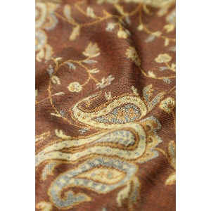 fabric with paisley vine floral pattern and textile texture background