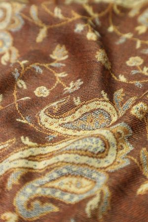 fabric with paisley vine floral pattern and textile texture background