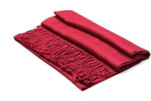 large lightweight solid color burgundy pashmina shawl wrap scarf - 28" width x 78" length with fringes
