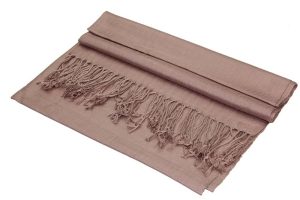 large lightweight solid color camel brown pashmina shawl wrap scarf - 28" width x 78" length with fringes