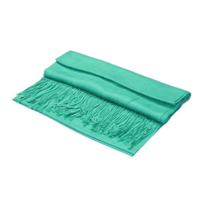 large lightweight solid color Caribbean green pashmina shawl wrap scarf - 28