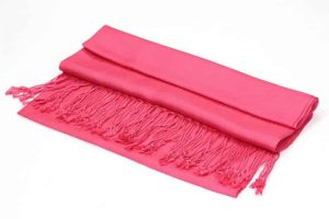 large lightweight solid color coral pink pashmina shawl wrap scarf - 28" width x 78" length with fringes
