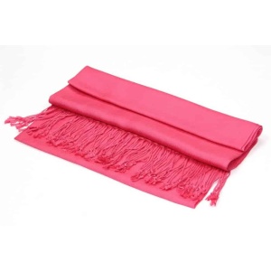 large lightweight solid color coral pink pashmina shawl wrap scarf - 28" width x 78" length with fringes