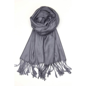large lightweight solid color dark gray pashmina shawl wrap scarf - 28