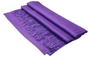 large lightweight solid color eggplant pashmina shawl wrap scarf - 28" width x 78" length with fringes