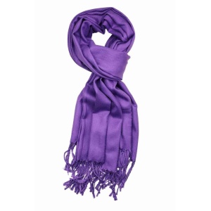 large lightweight solid color eggplant pashmina shawl wrap scarf - 28" width x 78" length with fringes
