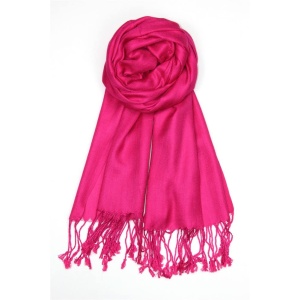 large lightweight solid color fuchsia pashmina shawl wrap scarf - 28
