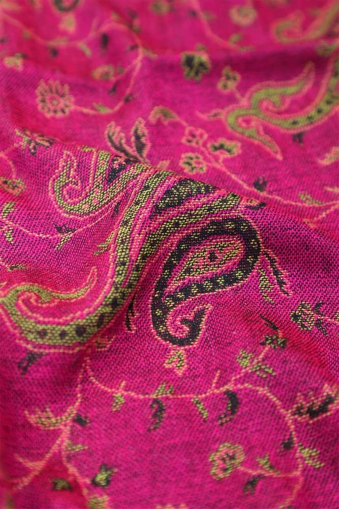 Pink Viscose Silky Jacquard Woven Fabric Reversible Art Design Scarf