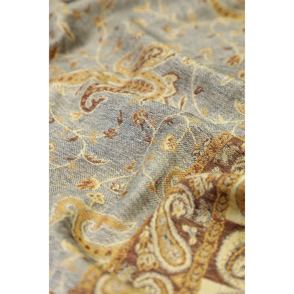 fabric with paisley vine floral pattern and textile texture background