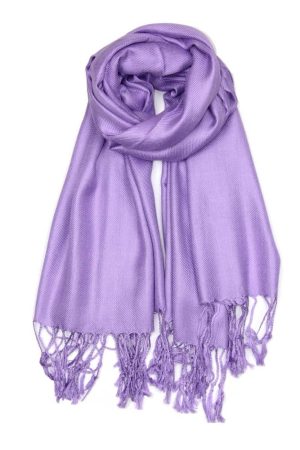 large lightweight solid color lavender pashmina shawl wrap scarf - 28" width x 78" length with fringes