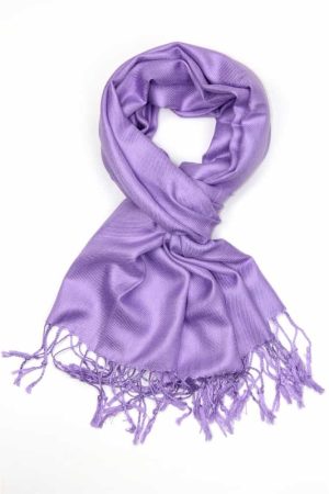 large lightweight solid color lavender pashmina shawl wrap scarf - 28" width x 78" length with fringes