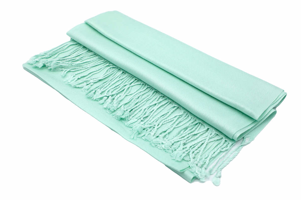 Mint Green Pashmina Shawl Wrap Scarf - Image 2