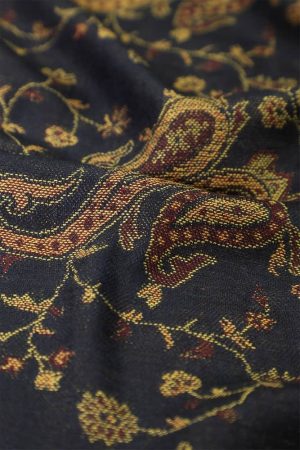 fabric with paisley vine floral pattern and textile texture background