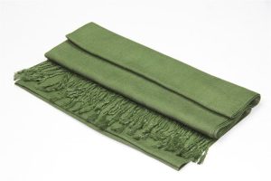 large lightweight solid color olive green pashmina shawl wrap scarf - 28" width x 78" length with fringes