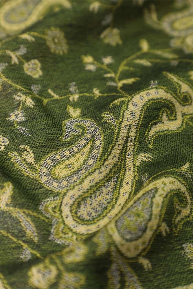 fabric with paisley vine floral pattern and textile texture background