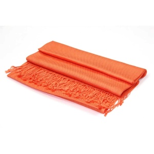 large lightweight solid color orange pashmina shawl wrap scarf - 28