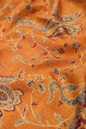 fabric with paisley vine floral pattern and textile texture background