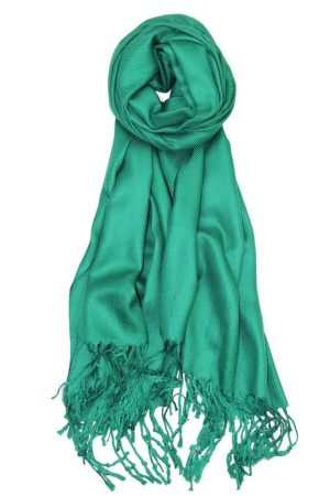 large lightweight solid color pine green pashmina shawl wrap scarf - 28" width x 78" length with fringes