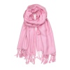 large lightweight solid color pink pashmina shawl wrap scarf - 28" width x 78" length with fringes