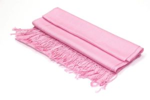 large lightweight solid color pink pashmina shawl wrap scarf - 28" width x 78" length with fringes
