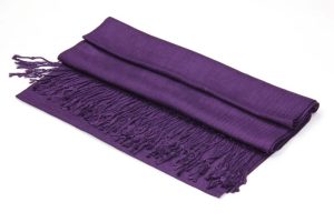 large lightweight solid color plum purple pashmina shawl wrap scarf - 28" width x 78" length with fringes