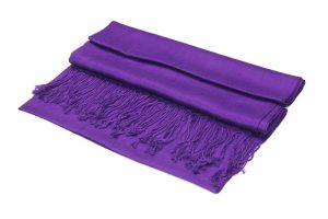 large lightweight solid color purple pashmina shawl wrap scarf - 28" width x 78" length with fringes