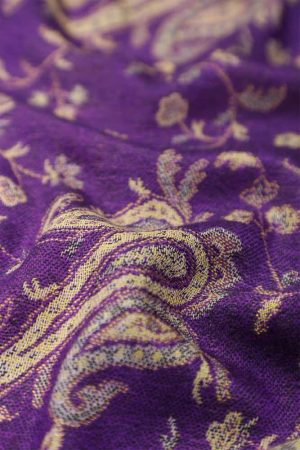 fabric with paisley vine floral pattern and textile texture background