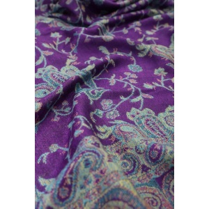 fabric with paisley vine floral pattern and textile texture background