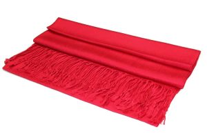 large soft silky red pashmina shawl warp scarf