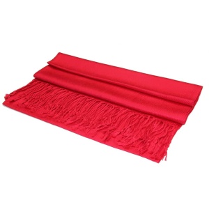 large soft silky red pashmina shawl warp scarf