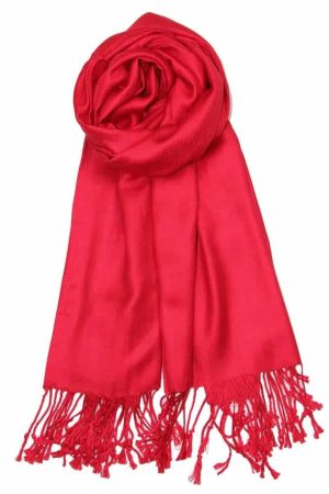 large soft silky red pashmina shawl warp scarf