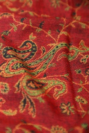 large red reversible paisley pashmina shawl wrap scarf - 28" width x 80” length with fringes
