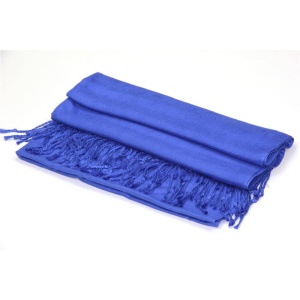 large lightweight solid color royal blue pashmina shawl wrap scarf - 28