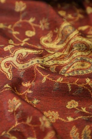 fabric with paisley vine floral pattern and textile texture background