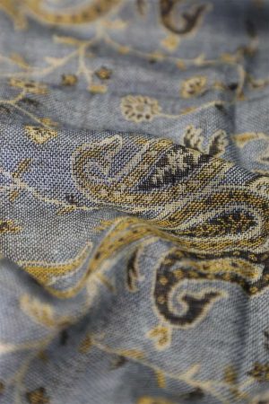fabric with paisley vine floral pattern and textile texture background