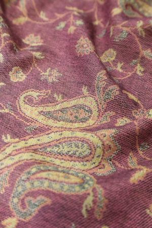 fabric with paisley vine floral pattern and textile texture background