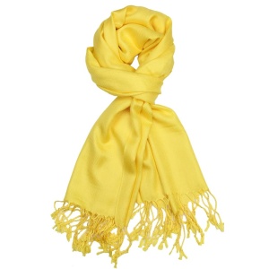 large lightweight solid color yellow pashmina shawl wrap scarf - 28