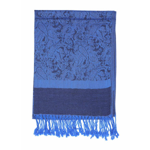 dark blue jacquard paisley pashmina scarf