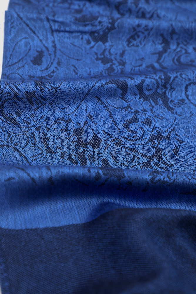 dark blue jacquard paisley pashmina scarf