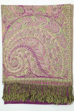 large dark magenta big paisley pashmina shawl wrap scarf with fringes