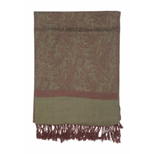 dark olive jacquard paisley pashmina scarf