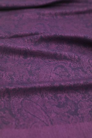 grape purple jacquard paisley pashmina scarf